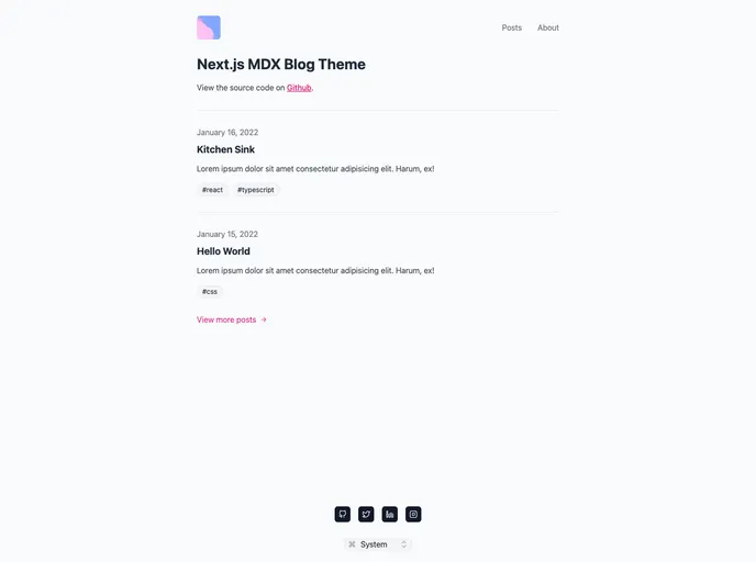 Nextjs Mdx Blog Theme screenshot