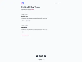 Nextjs Mdx Blog Theme screenshot