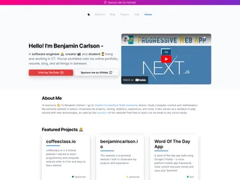Benjamincarlson.io screenshot