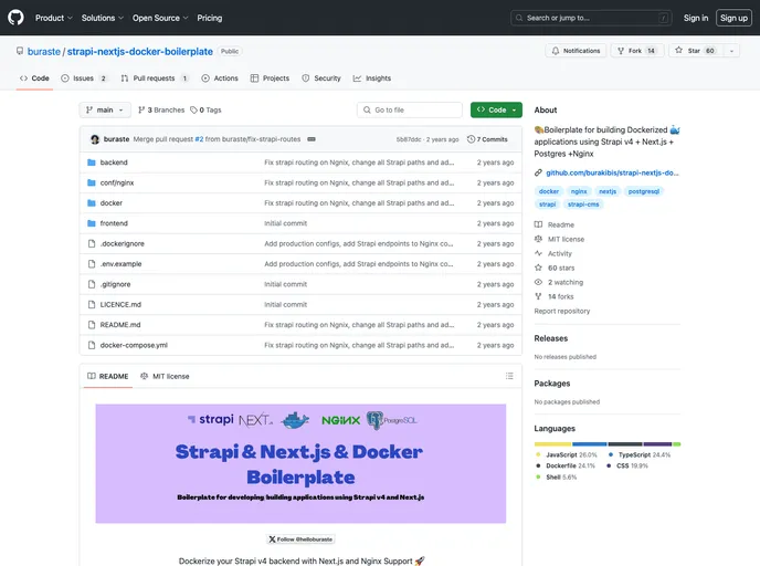 Strapi Nextjs Docker Boilerplate screenshot