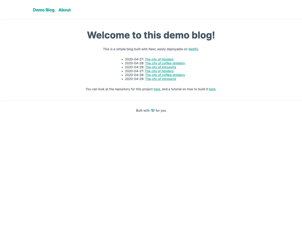 Next Netlify Blog Starter screenshot