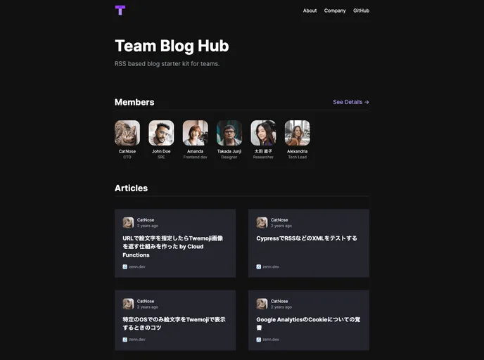 Team Blog Hub screenshot