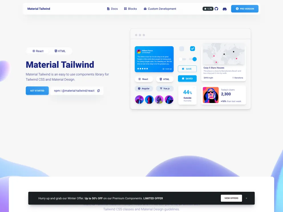 Material Tailwind screenshot