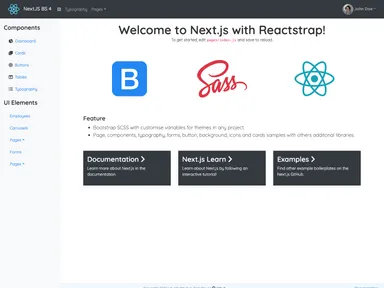 Nextjs Reactstrap screenshot