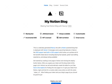 Notion Blog screenshot