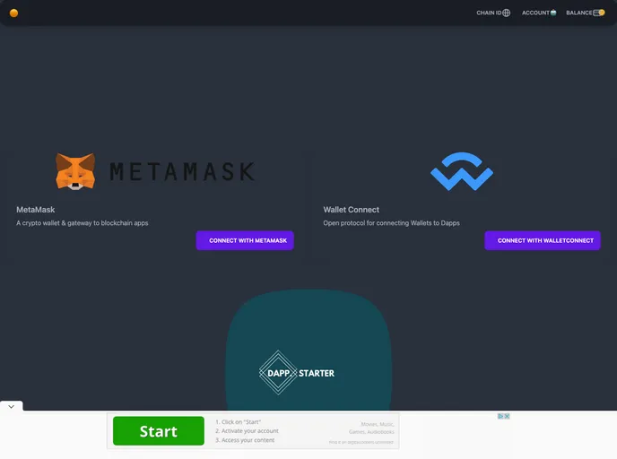 Dapp Starter screenshot