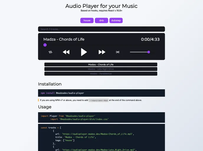 Audio Player screenshot