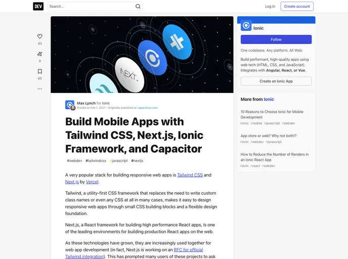 Nextjs Tailwind Ionic Capacitor Starter screenshot