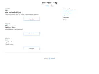 Easy Notion Blog screenshot