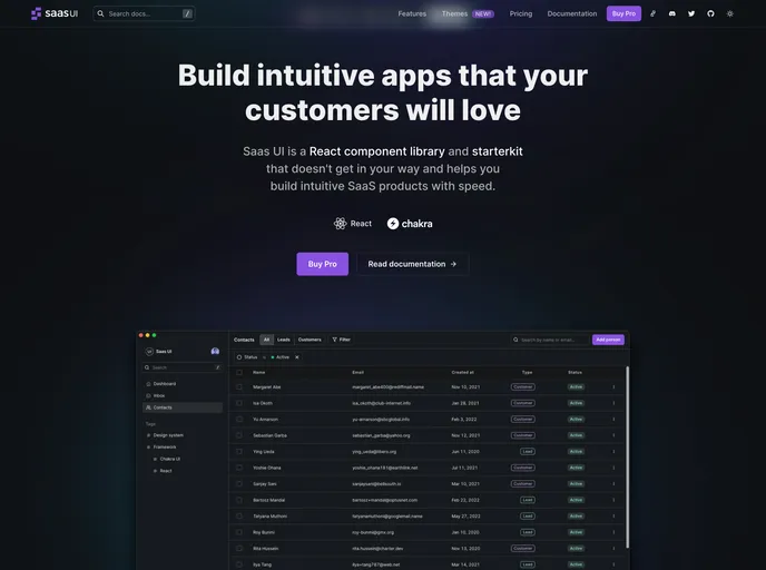 Saas UI Pro screenshot