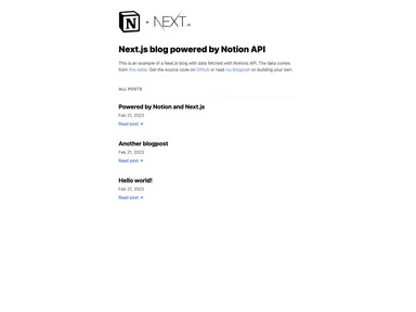 Notion Blog Nextjs screenshot