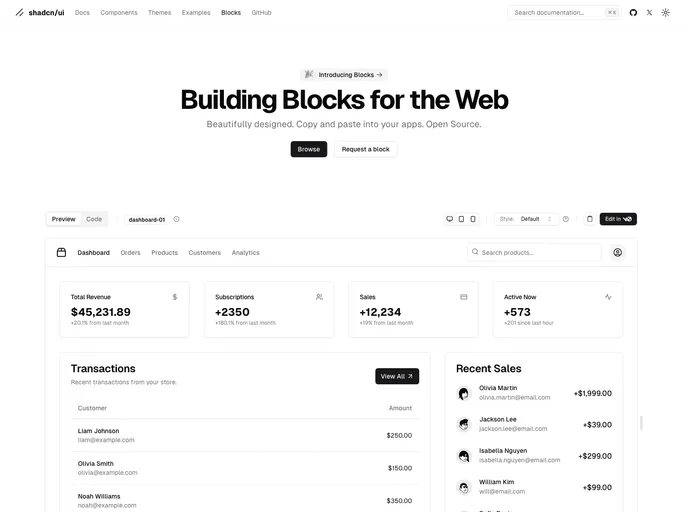 Shadcn Blocks screenshot