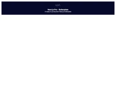 Nextjs Pro Boilerplate screenshot